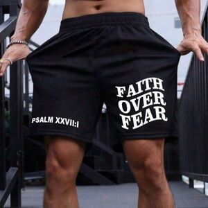 New Black Faith Over Fear Athletic Shorts